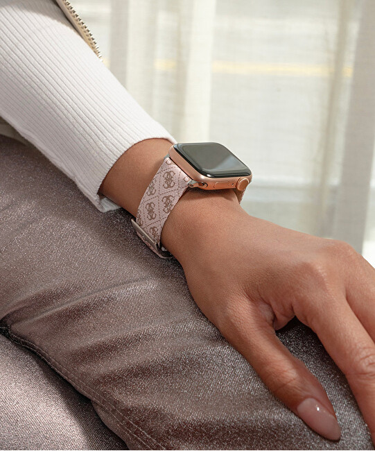 Guess Kožený řemínek pro Apple Watch (38 - 41 mm) - Pink CS2009S2