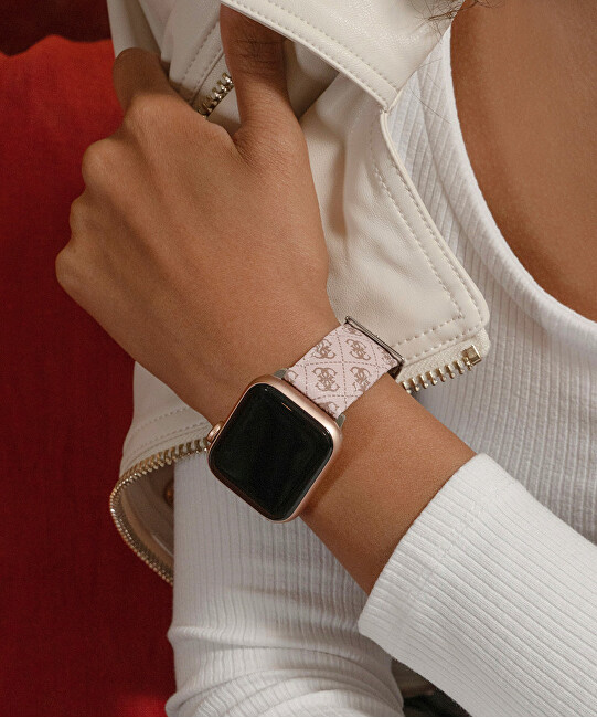Guess Kožený řemínek pro Apple Watch (38 - 41 mm) - Pink CS2009S2