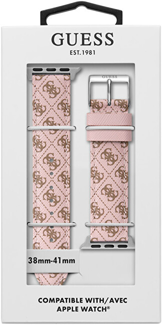 Guess Kožený řemínek pro Apple Watch (38 - 41 mm) - Pink CS2009S2