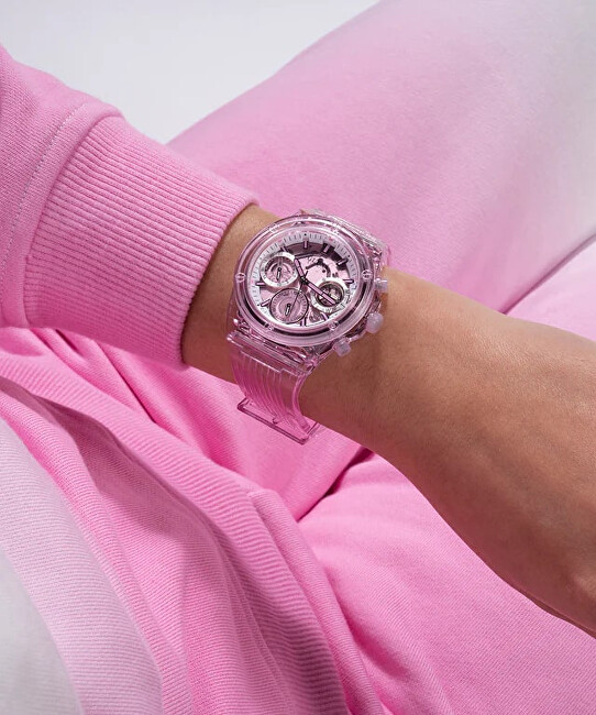 Guess Athena Eco-Friendly Pink Bio-Based GW0438L2 analogové