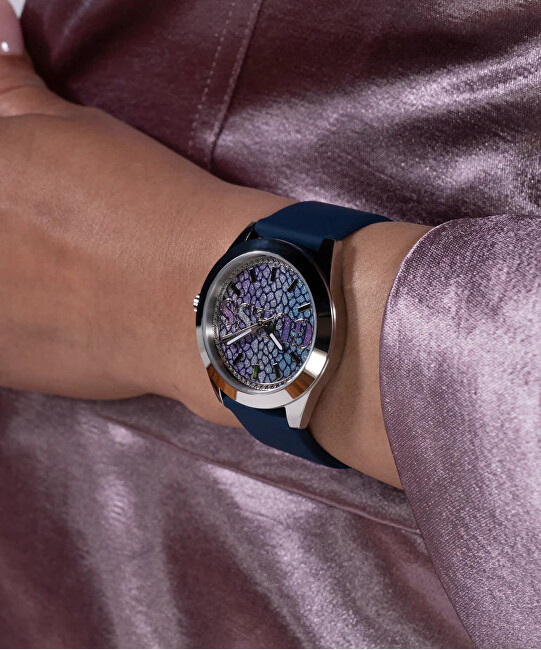Guess Ladies Blue Silver Tone Analog Watch GW0749L1 analógové