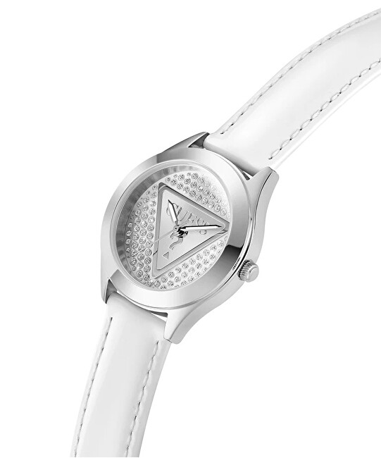 Ladies White Silver Tone Analog Watch GW0745L3