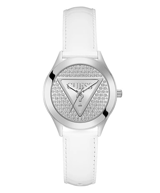 Ladies White Silver Tone Analog Watch GW0745L3