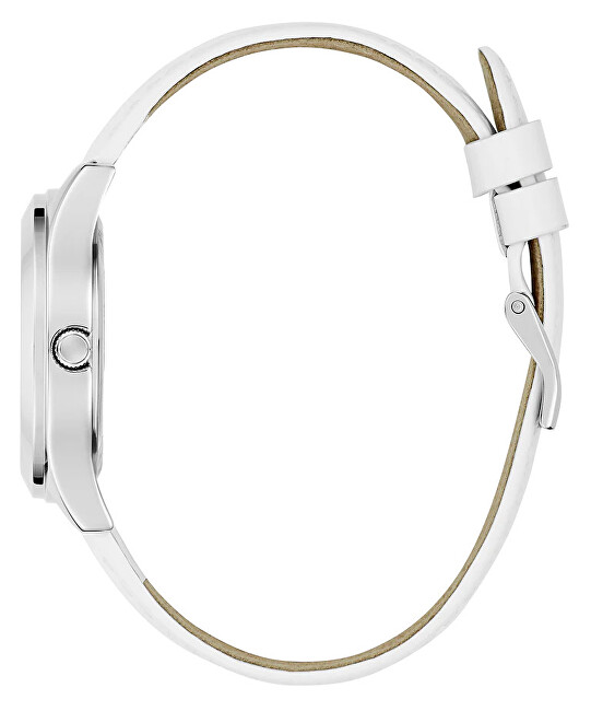 Ladies White Silver Tone Analog Watch GW0745L3