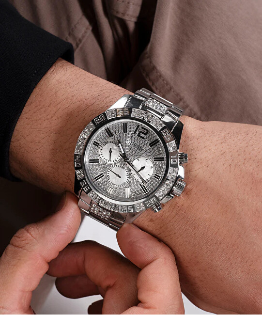 Mens Silver Tone Multi-function Watch GW0796G1