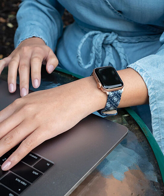 Kožený řemínek pro Apple Watch (38 - 41 mm) - Blue Quattro G CS2001S3