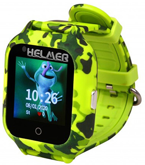 Helmer Chytré dotykové hodinky s GPS lokátorem a fotoaparátem - LK 710 4G zelené