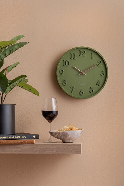 Karlsson Designové nástěnné hodiny 6041GR zelená