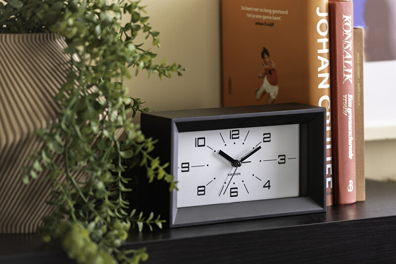Karlsson Designové stolní hodiny s budíkem 6066BK