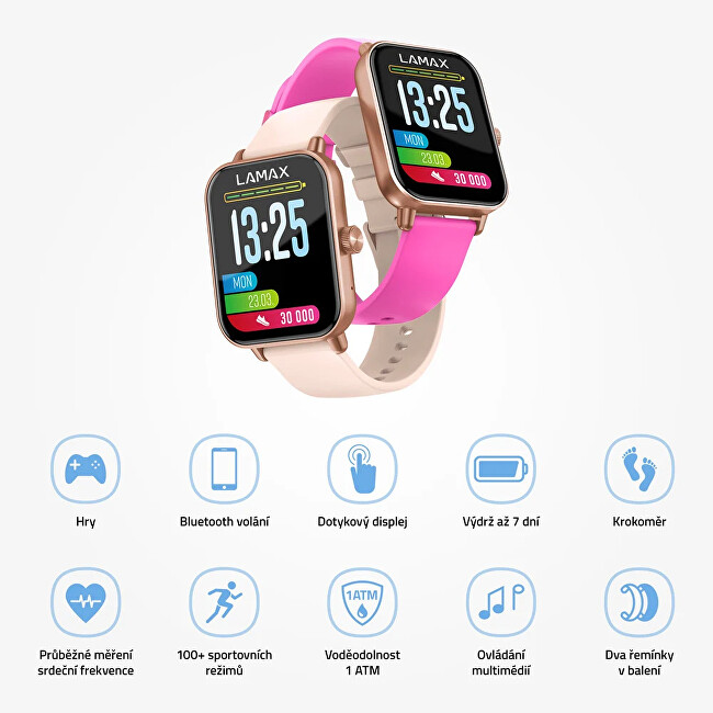 LAMAX Dárkový set BCool2 Play Rose Gold 8595724900948 + náhradní řemínek