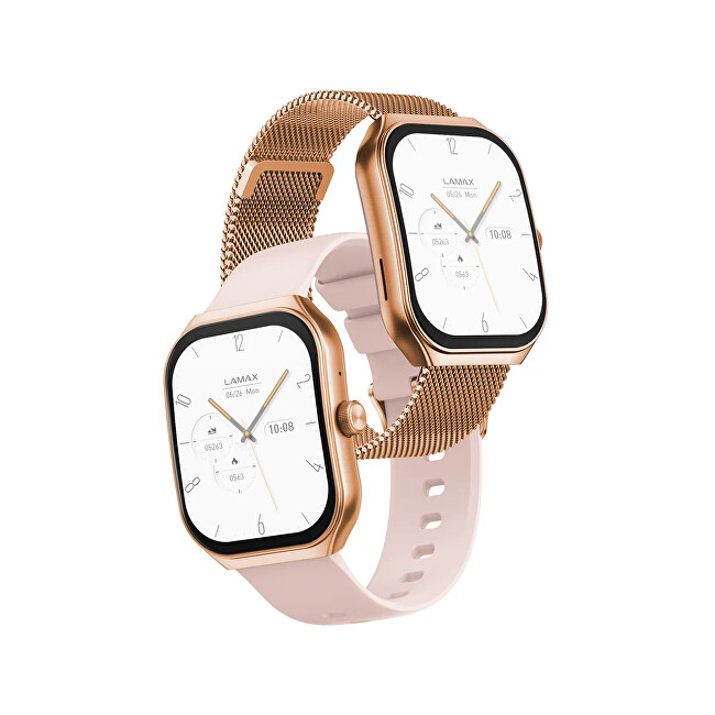 LAMAX Dárkový set Flow AMOLED Rose Gold 8596687004605 + náhradní řemínek
