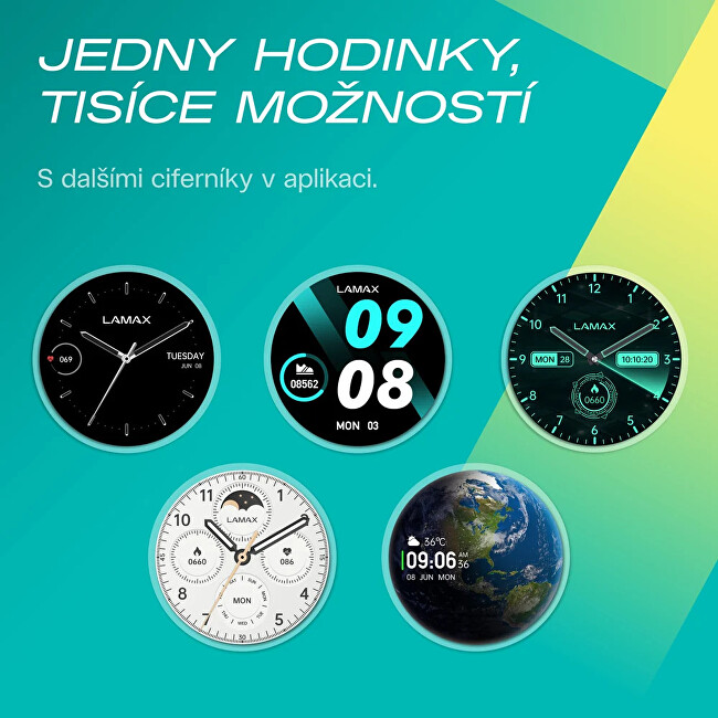 LAMAX Dárkový set Prism AMOLED Black 8596687004308 + náhradní řemínek