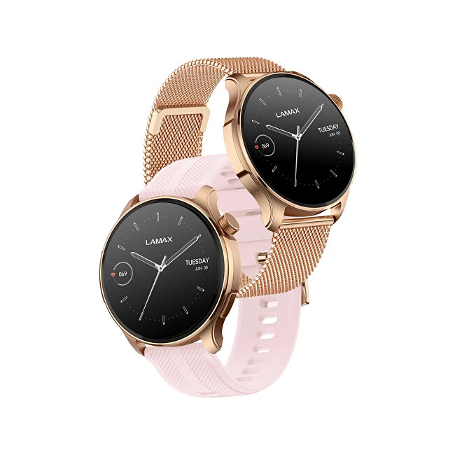 LAMAX Dárkový set Prism AMOLED Rose Gold 8596687004407 + náhradní řemínek digitální