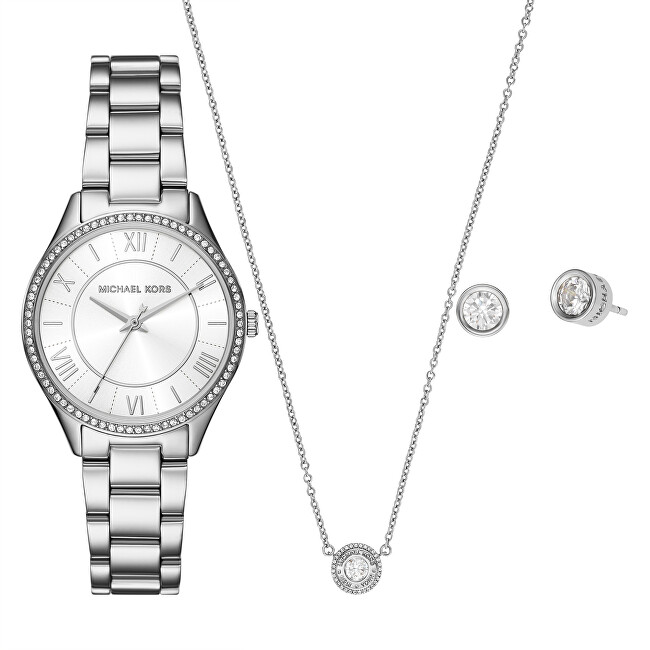 Michael Kors Dárkový set Lauryn + náušnice a náhrdelník MK4851SET stříbrná