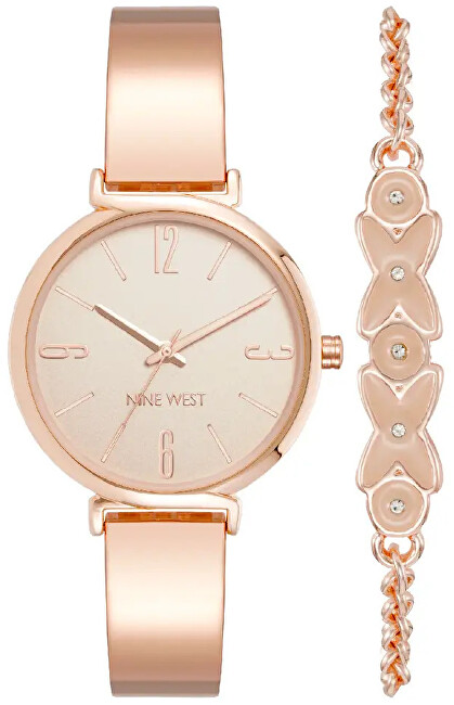 Nine West Darčekový set hodiniek a náramku NW/2486RGST analógové