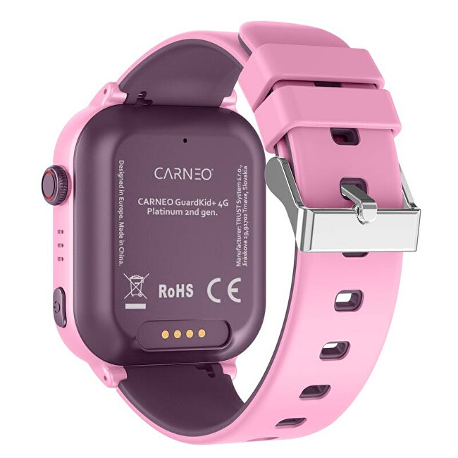 CARNEO Dětské chytré hodinky GuardKid+ 4G Platinum 2nd gen. AI - růžové digitálny