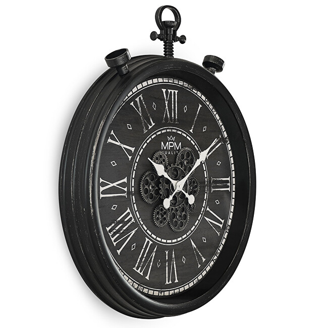 Designové plastové hodiny s ozubeným soukolím Vintage Timekeeper E01.4326.90