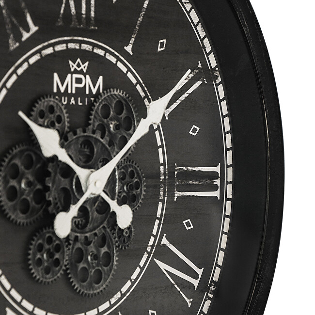 Designové plastové hodiny s ozubeným soukolím Vintage Timekeeper E01.4326.90