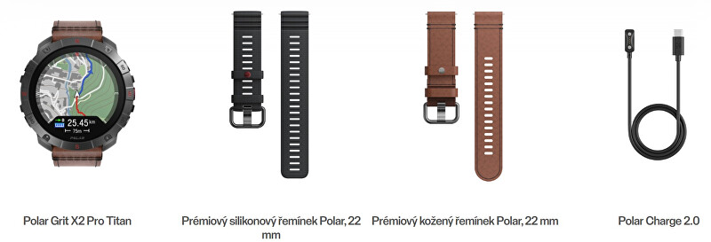 Polar POLAR GRIT X2 PRE Titanium Brown M/L + silikónový remienok digitálny