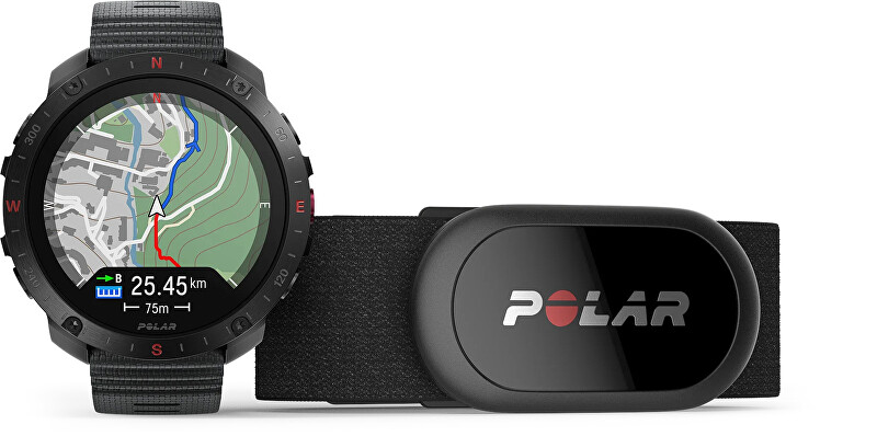 Polar SET Sporttester Grit X2 Pro HR, S-L, černá A0035215 + hrudní snímač Polar H10 digitální