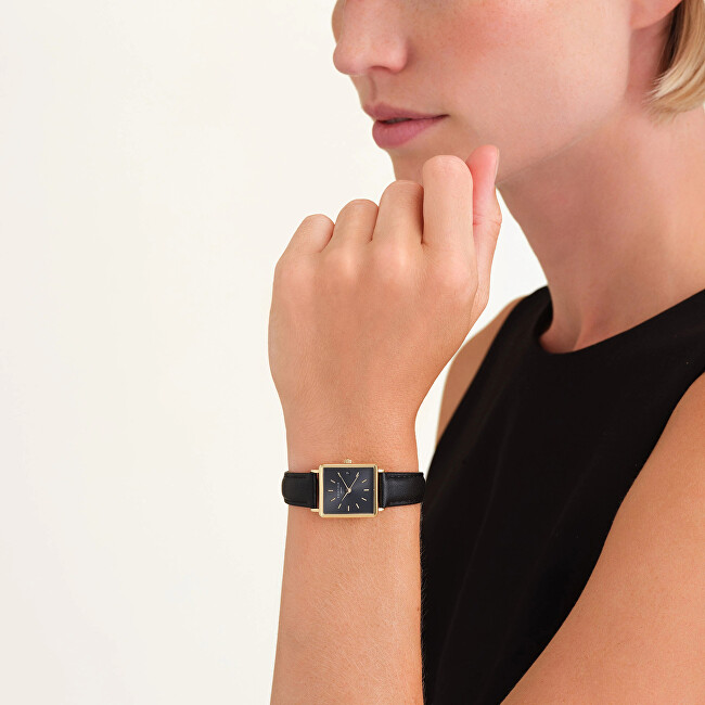 Rosefield Boxy XS Black Black Leather Gold QBBLG-Q53 analogové
