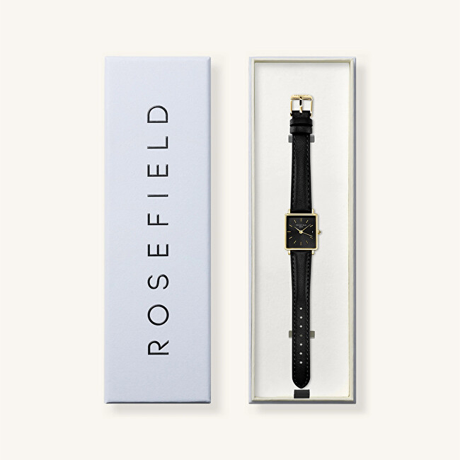 Rosefield Boxy XS Black Black Leather Gold QBBLG-Q53 analogové