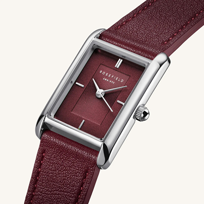 Rosefield Heirloom Modern Burgundy Dial Silver Burgundy Leather HBBLS-H08