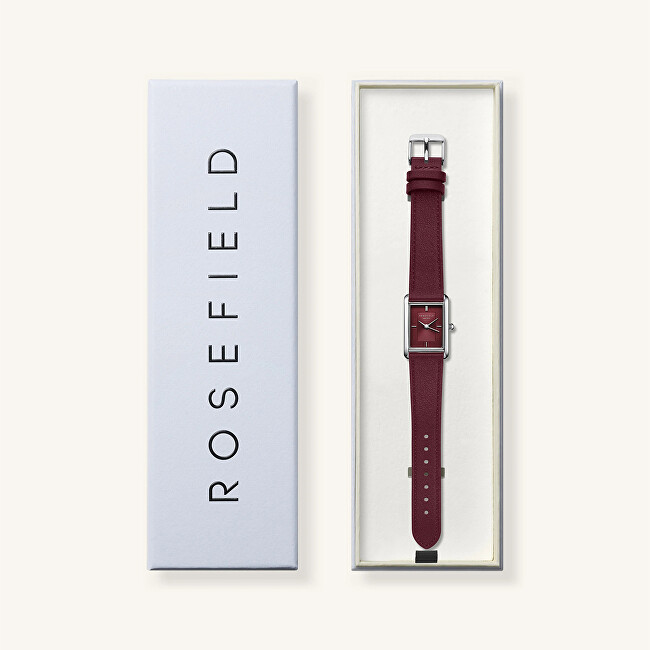Rosefield Heirloom Modern Burgundy Dial Silver Burgundy Leather HBBLS-H08