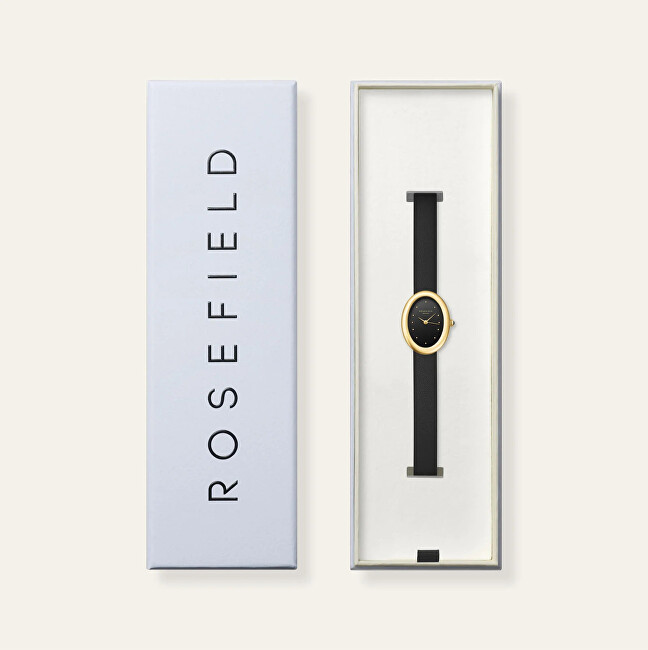 Ovale Black Matte Black Leather Gold OVBGLG-OV18