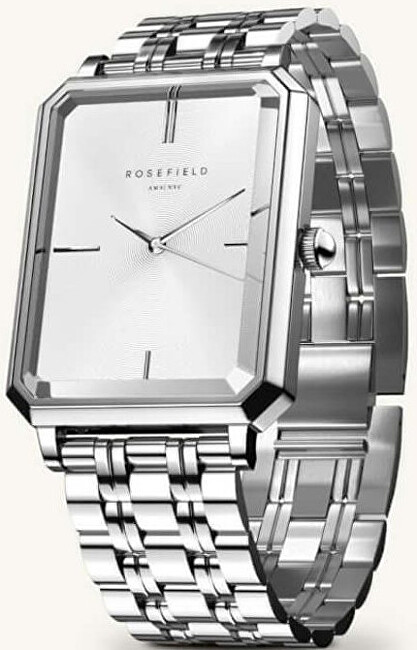 Rosefield The Octagon White Sunray Steel Silver OCWSS-O41 analogové