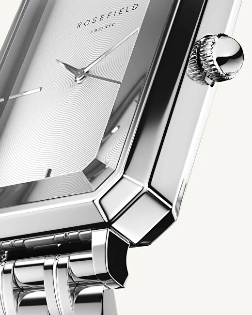 Rosefield The Octagon White Sunray Steel Silver OCWSS-O41 analogové