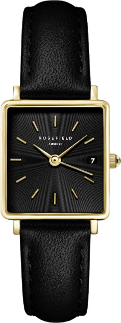 Rosefield Boxy XS Black Black Leather Gold QBBLG-Q53 analogové