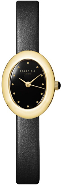 Ovale Black Matte Black Leather Gold OVBGLG-OV18