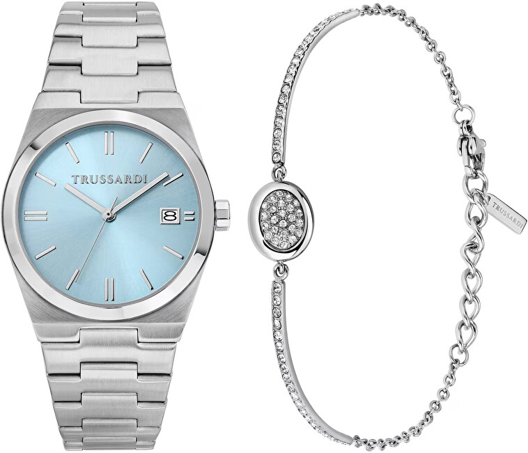 Trussardi Dárkový set T-Milano R2453175501 + náramek analogové