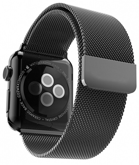 Ocelový milánský tah pro Apple Watch - Černý 42/44/45/49 mm