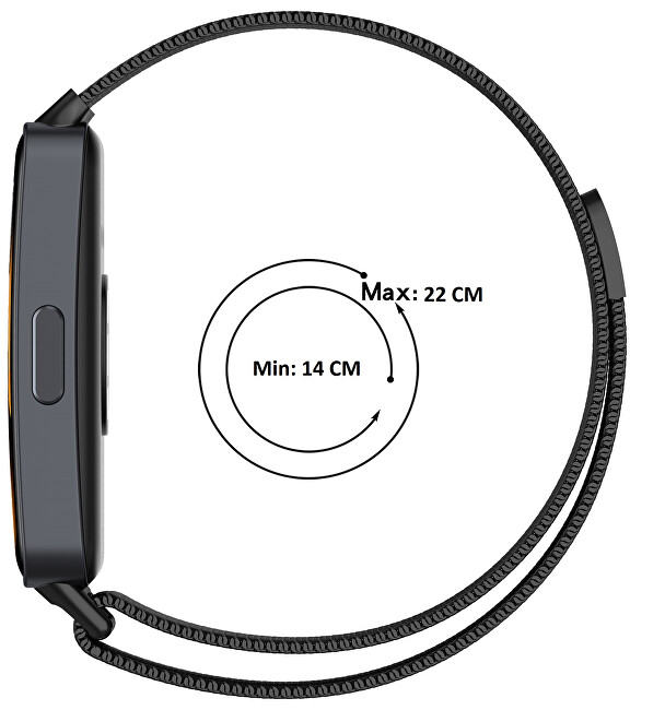 Milánský tah s magnetickým zapínáním pro Huawei Watch Band 10, 9, 8 - Black