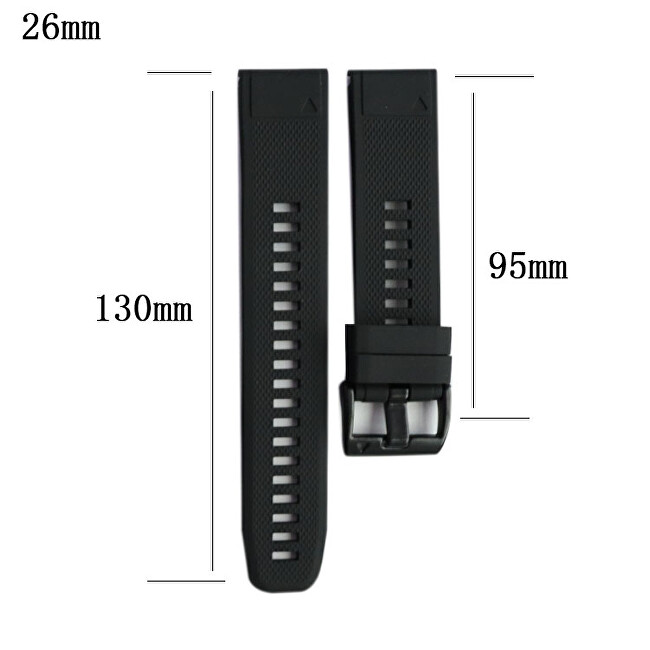 Silikonový řemínek pro Garmin Fenix 7X/Fenix 6X/Fenix 5X Plus/Fenix 3 - 26 mm - Black