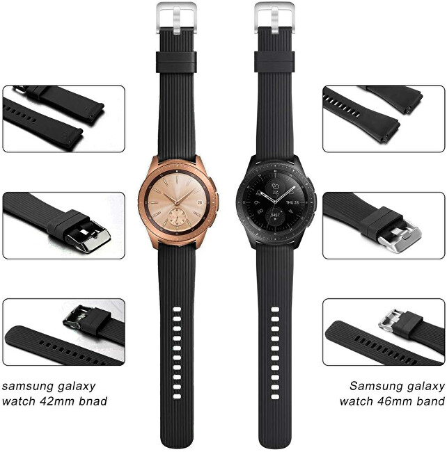 Silikonový řemínek pro Samsung Galaxy Watch - Černý 22 mm