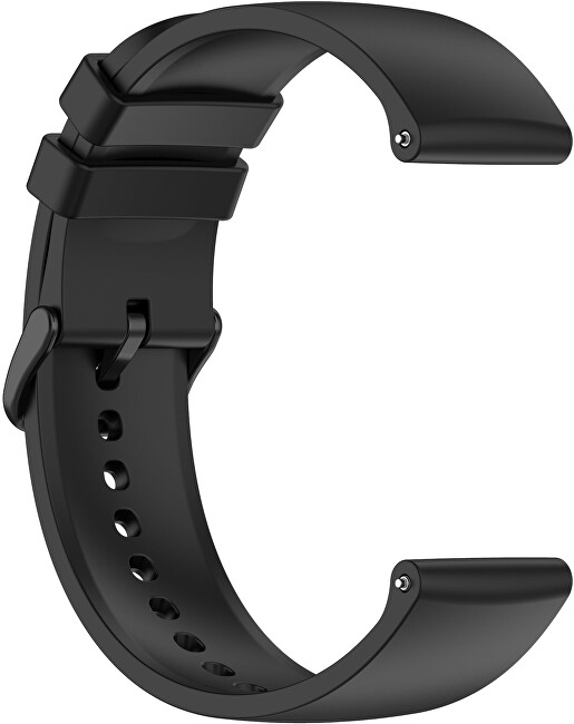 Univerzální silikonový řemínek s černou sponou 20 mm - Black
