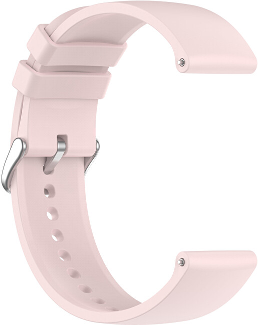 Univerzální silikonový řemínek se stříbrnou sponou 20 mm - Pink