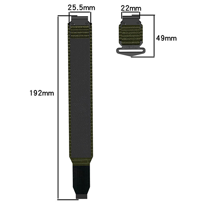 Velcro řemínek pro Garmin 22 mm - Orange