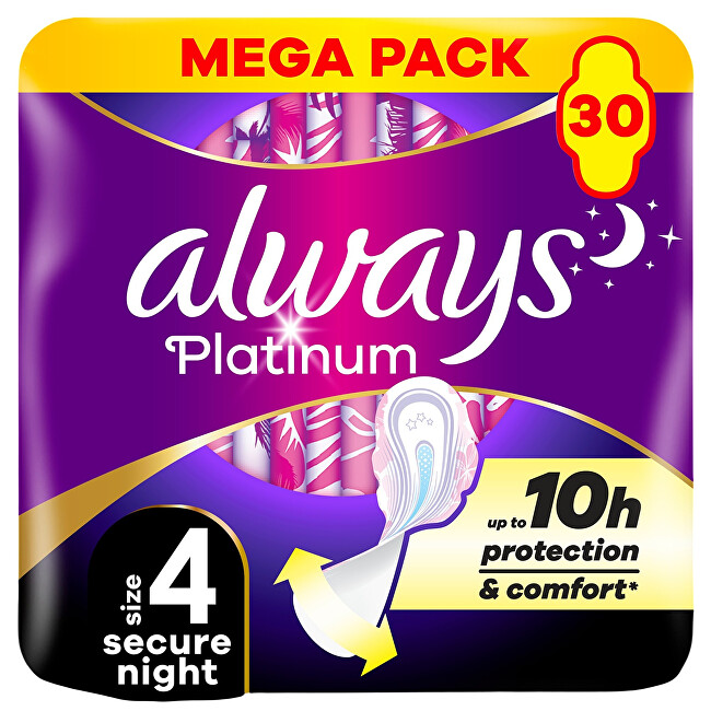 Platinum Ultra Secure Night Mega sanitary pads 30 pcs