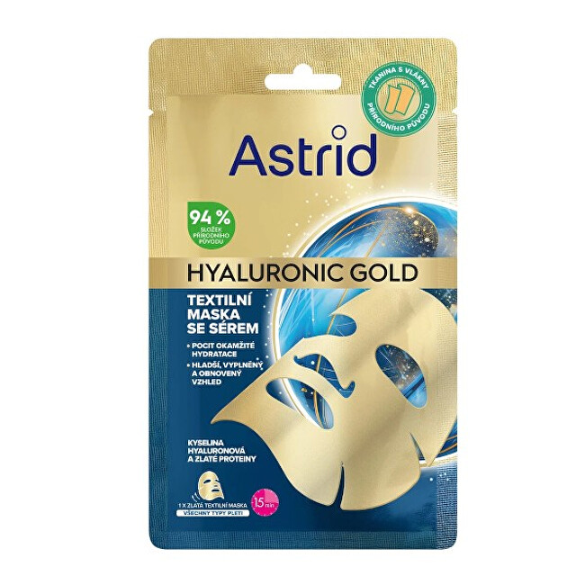 Textile mask with gold proteins for a smoother appearance and restoration of skin volume Hyaluronic Gold