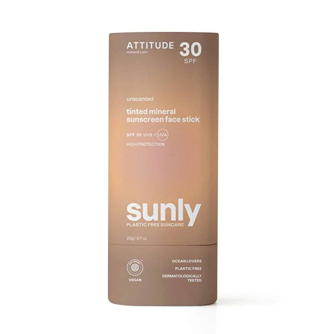 Attitude Tónovaná minerální ochranná tyčinka na obličej a rty SPF 30 (Tinted Mineral Sunscreen Face Stick) 20 g