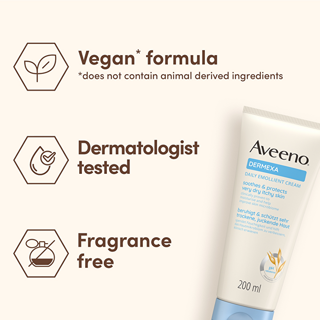 Emolienční tělový krém bez parfemace Dermexa (Daily Emollient Cream) 200 ml