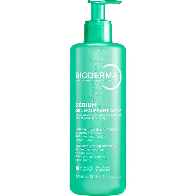 Bioderma Čisticí pleťový gel Intense Purifying Cleansing Active Foaming Gel 400 ml Gely, emulze, fluidy