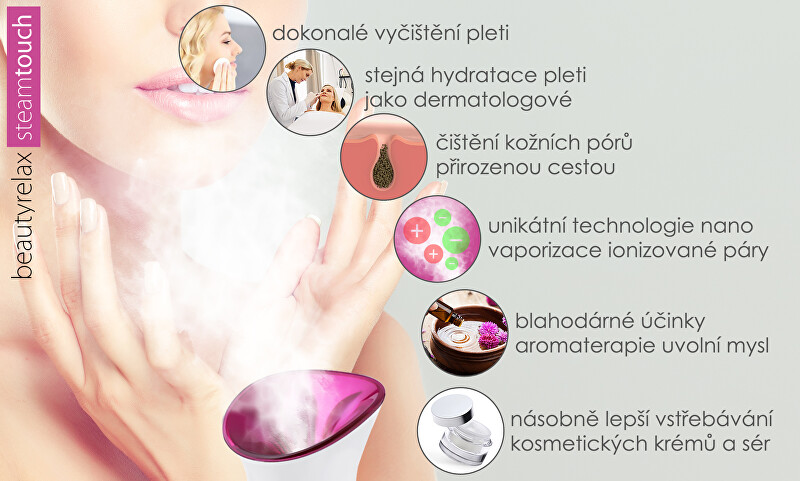 Profesionální obličejová sauna s ionizací Steamtouch BR-1330