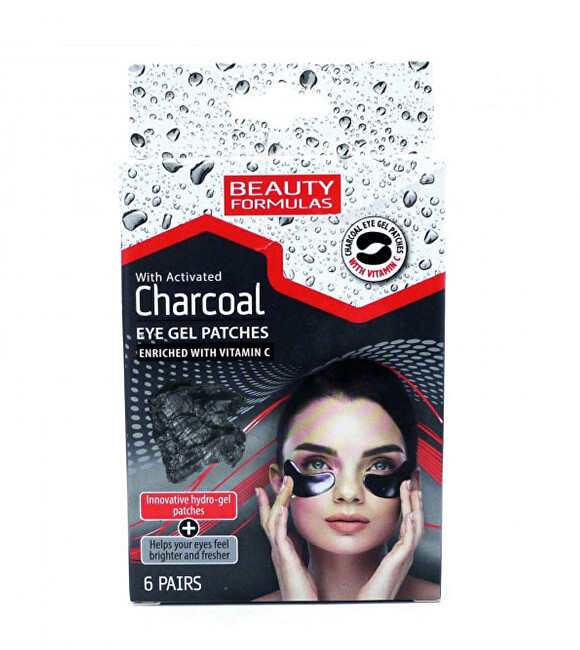 Beauty Formulas Polštářky pod oči s aktivním uhlím Charcoal (Eye Gel Patches) 6 párů