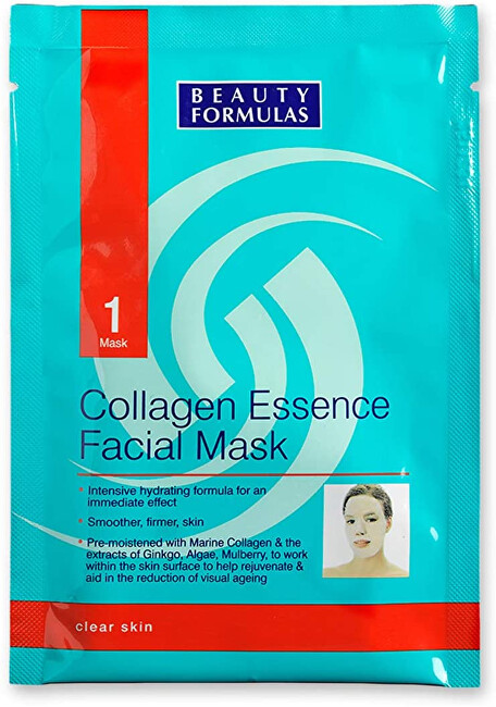 Beauty Formulas Kolagenová pleťová maska (Collagen Essence Facial Mask) 1 ks