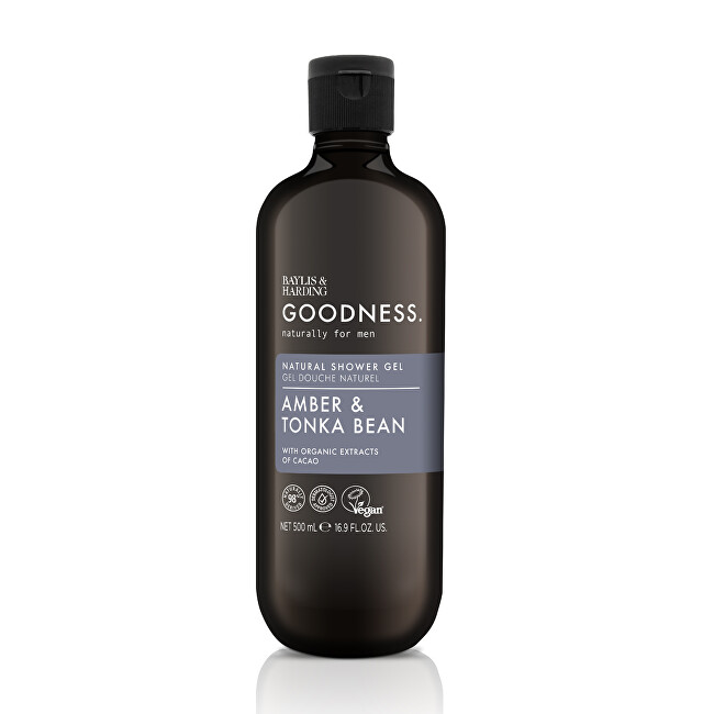 Goodness Men Amber & Tonka Bean Shower Gel